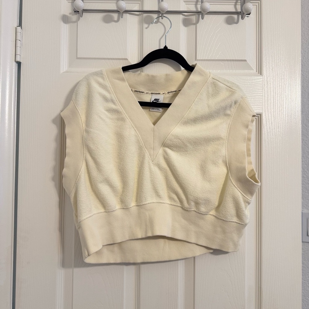 Nike Sportswear Cream Sleeveless Sweater Vest